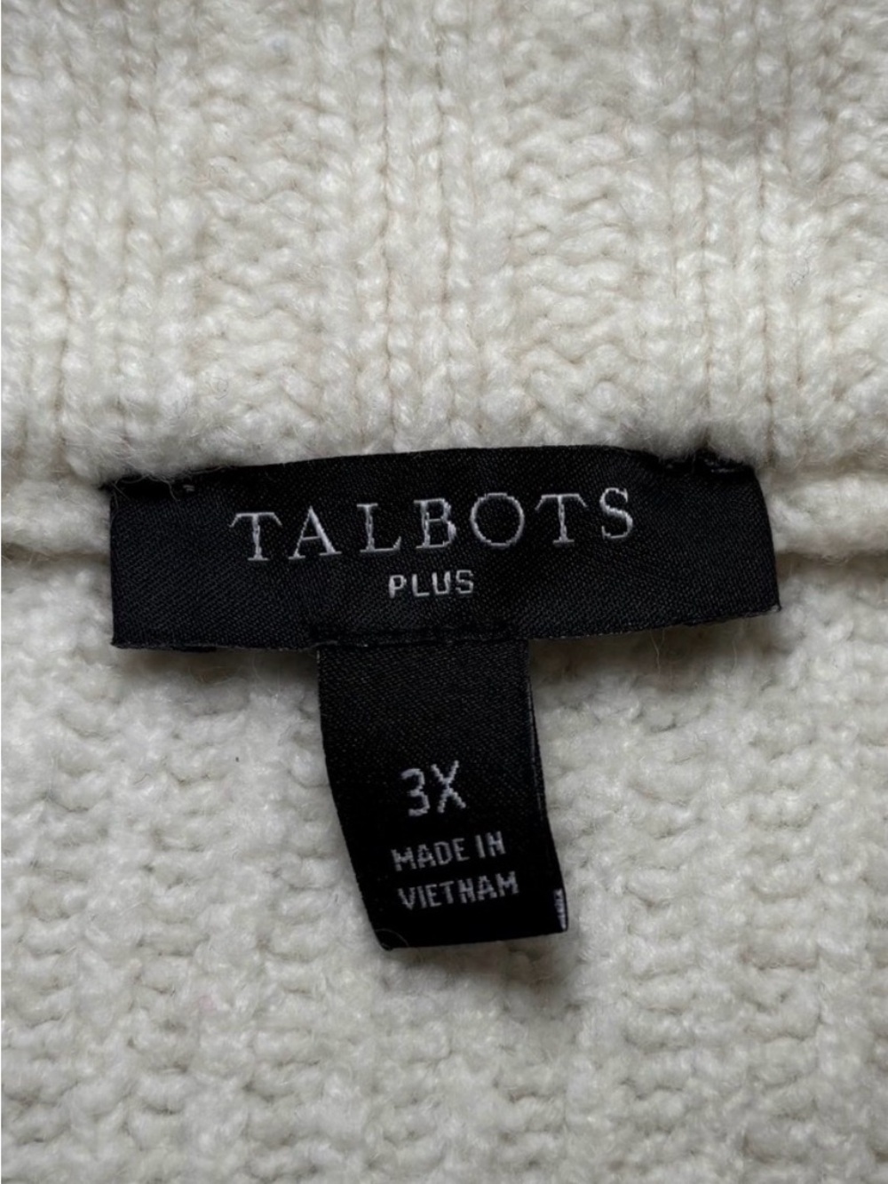 Talbots Ivory Ribbed Button-Placket Sweater - Picture 5 of 8